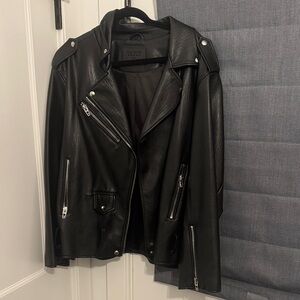 Blank NYC Textured Leather Jacket. Oversized Size L